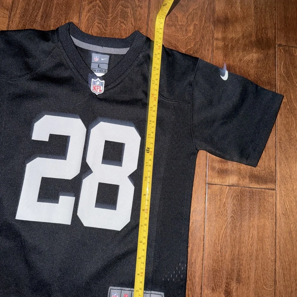 Nike On Field Josh Jacobs Las Vegas Raiders Jersey NFL #28 Sz Boys Large 14/16